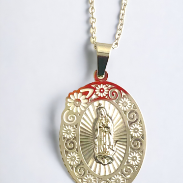 DIJE DE LA VIRGEN MARCO FLORAL