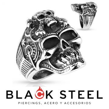 ANILLO DOBLE CALAVERA