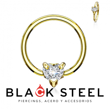 CLICKER ENGARZADO CORAZÓN DORADO