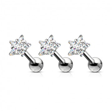 tragus estrella engarzado acero