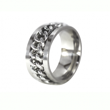 Anillo acero cadena giratoria