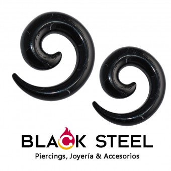 Espina espiral negra 16g-000g