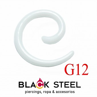 Espina espiral color blanco 12g