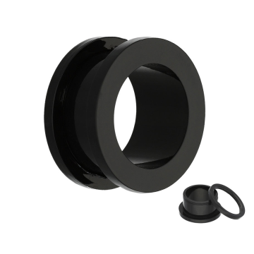 Tunel acrilico rosca negro 8g-22mm