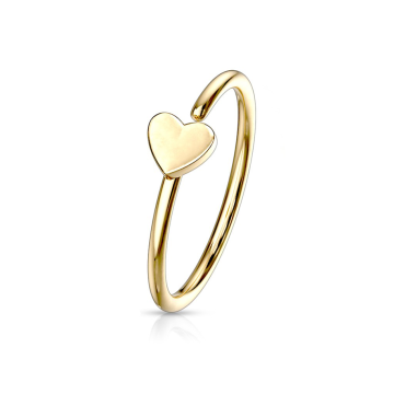 Argolla Figura Corazon Anodizada Dorada 20G