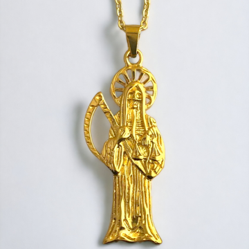 DIJE SANTA MUERTE GRANDE DORADA