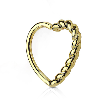 Argolla Trenzada Corazón Anodizada 