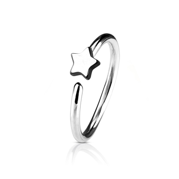 Argolla Figura Estrella Acero 20G
