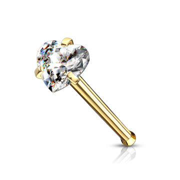 Nariz Engarzado dorado corazon zirconia