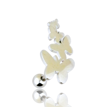 tragus triple mariposa acero
