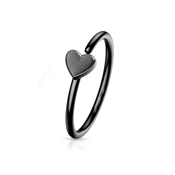 Argolla Figura Corazón Anodizada Negra G20