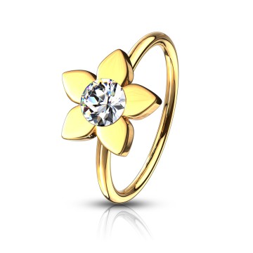 ARGOLLA NARIZ FLOR ZIRCONIA DORADO