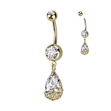 Ombligo colgante gota floral