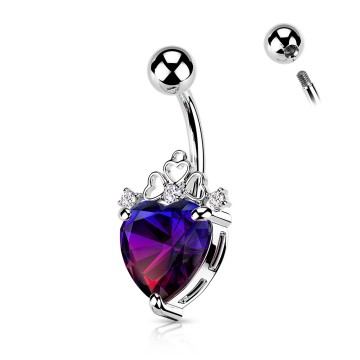 ombligo corazon cristal filigrana