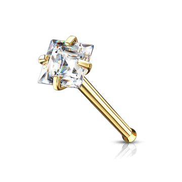 Nariz Engarzado dorado cuadrado zirconia
